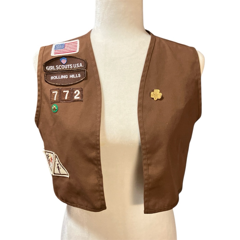 Authentic Girl Scouts Brownie Vest with Patches